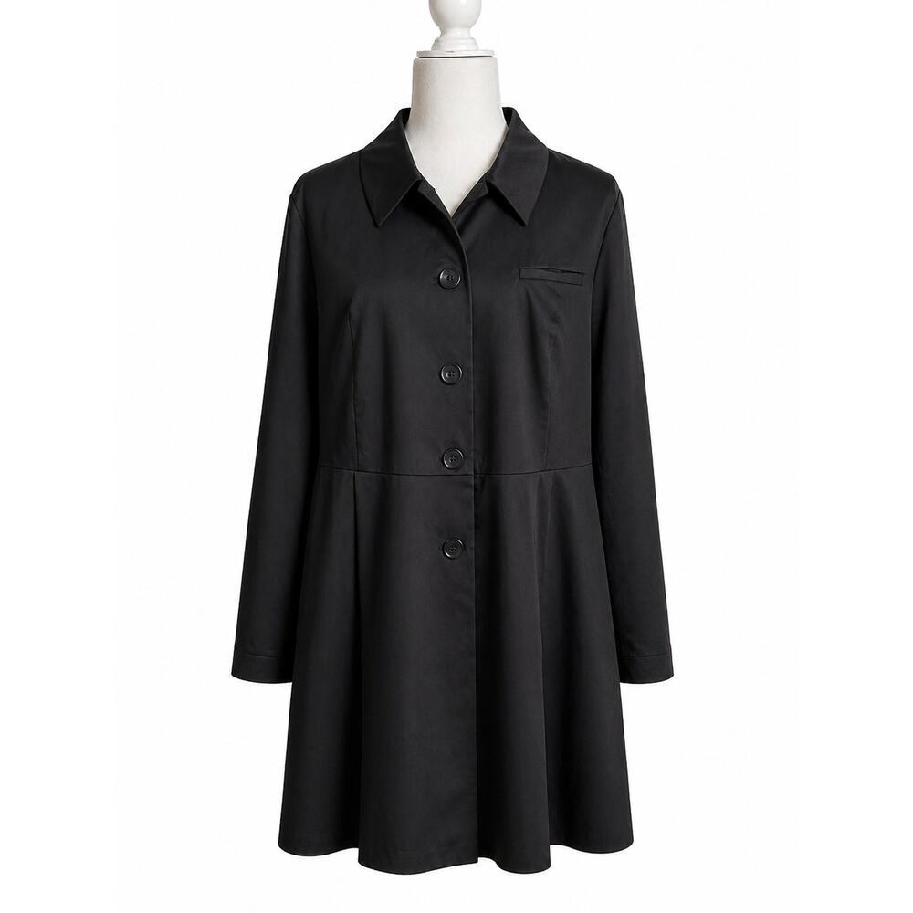 Figs Kamala Black Lab Coat Women's XL Doctor Workwear Uniform Fit and Flare